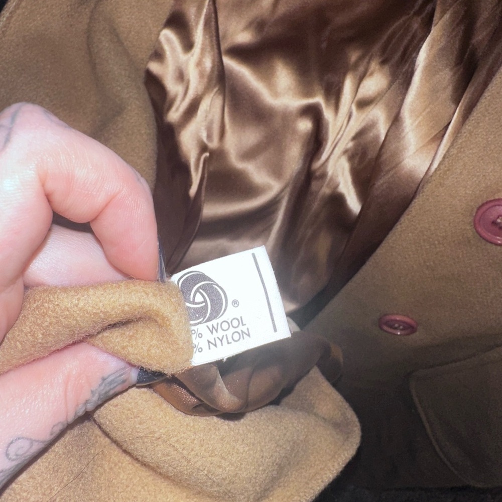 Women's Tan Hooded Coat - Picture 14 of 15